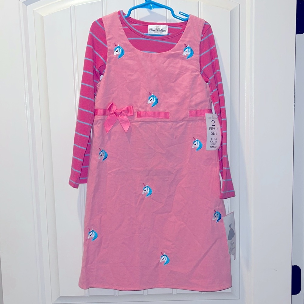 Rare Editions 2 pc unicorn dress set size 6X